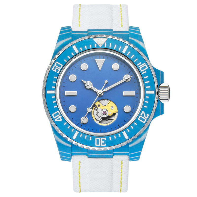  Custom Logo Automatic Mechanical Carbon Fiber Watches