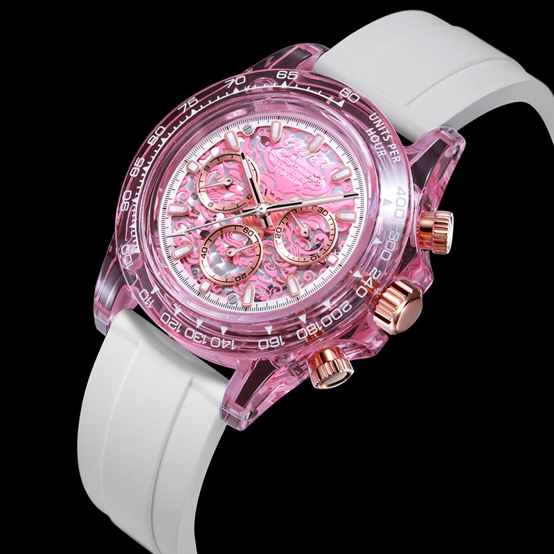 Transparent K9 Crystal Luxury Automatic Mechanical Watch