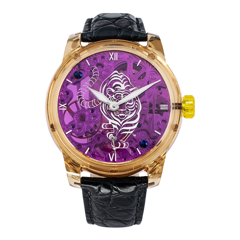 Tiger Pattern Sapphire Crystal Automatic Mechanical Watch