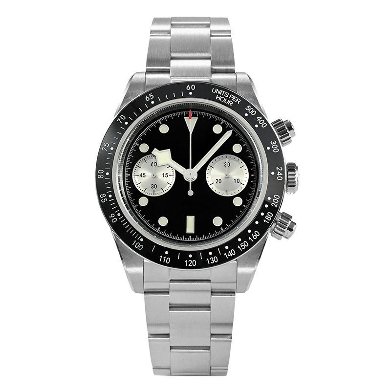 Custom Logo Stainless Steel Mechanical Chronograph Watch