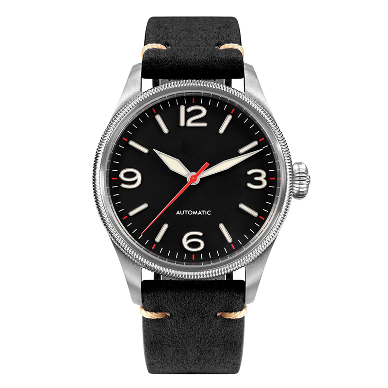 Retro Leather Straps Automatic Pilot Watch Custom Logo