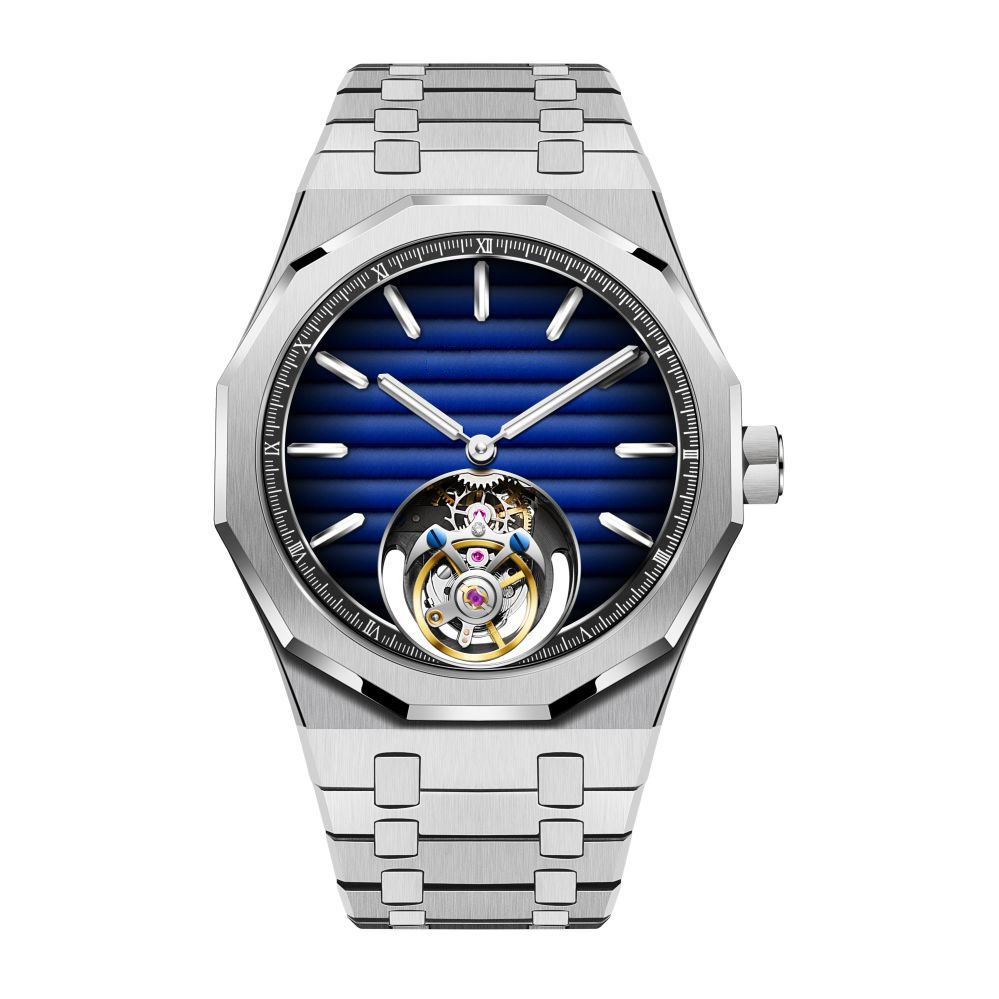 Flying Tourbillon Watch Stainless Steel Luxury Automatic Mechanical Watch