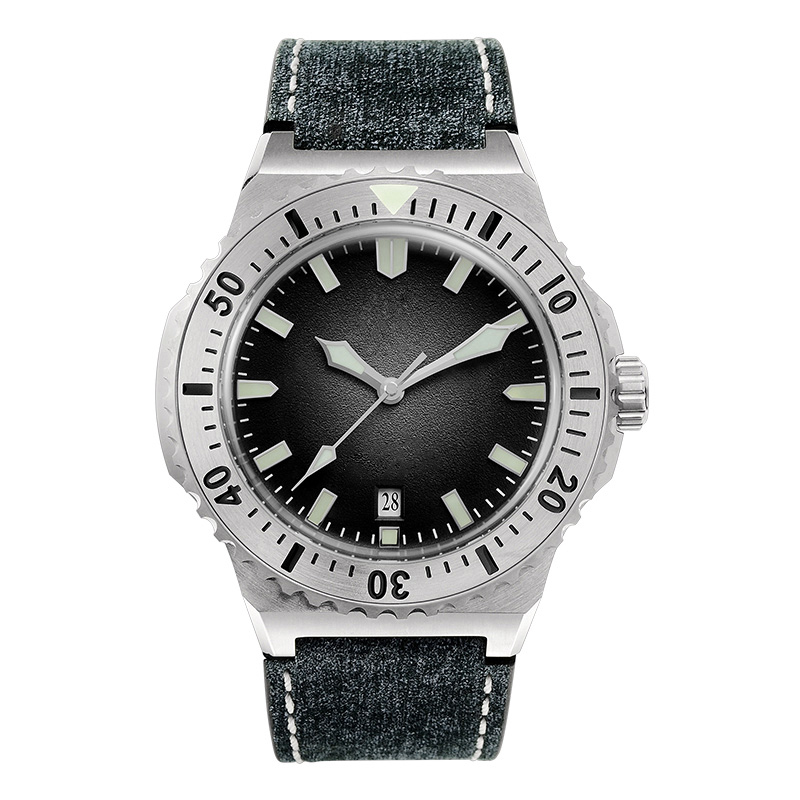 Bubble Shape Sapphire Glass Leather Automatic Mechanical Watch