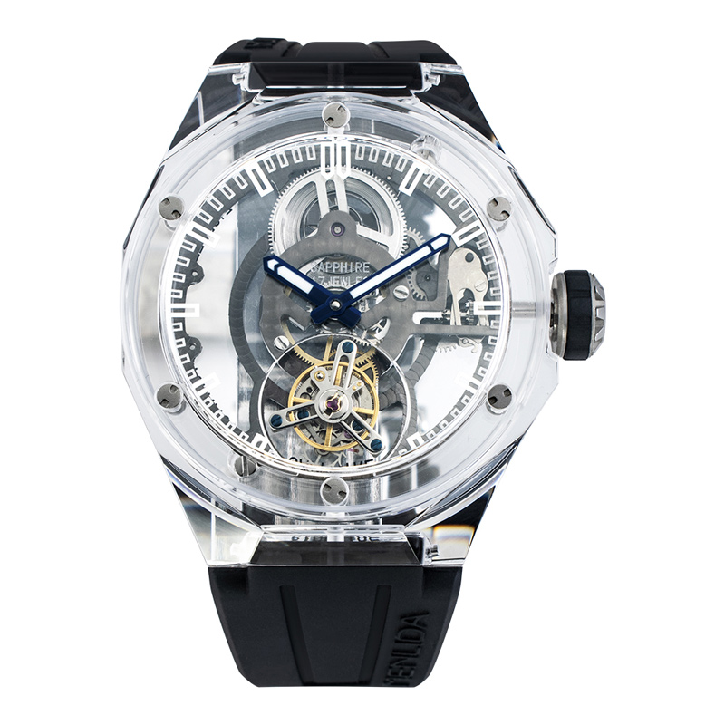 Hollow Out Skeleton Automatic Mechanical Watches Sapphire Crystal Tourbillon Watch