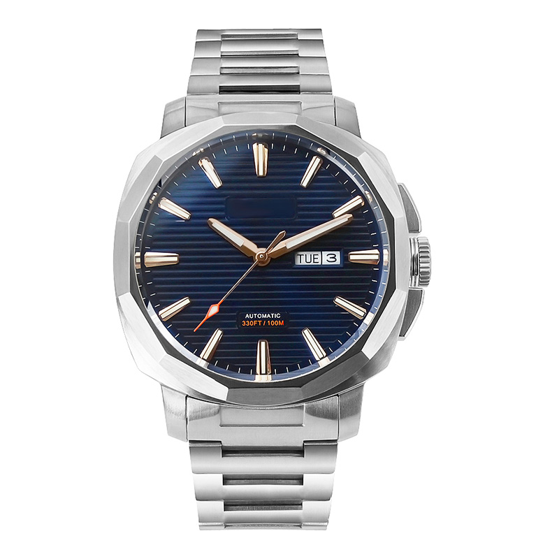 Date Day Calendar Custom Logo Luxury Automatic Mechanical Watch 100m Waterproof Men Private Label Stainless Steel Watches